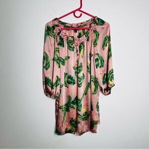 The Webster at Target women's pink green sheer flamingo print tunic Size XL